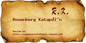 Rosenberg Katapán névjegykártya
